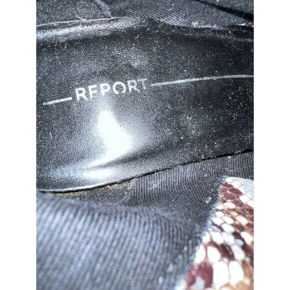 Report Jude Snakeskin Ankle Boots Womens 8.5 Chunky High Heel Booties Shoes - Picture 9 of 12